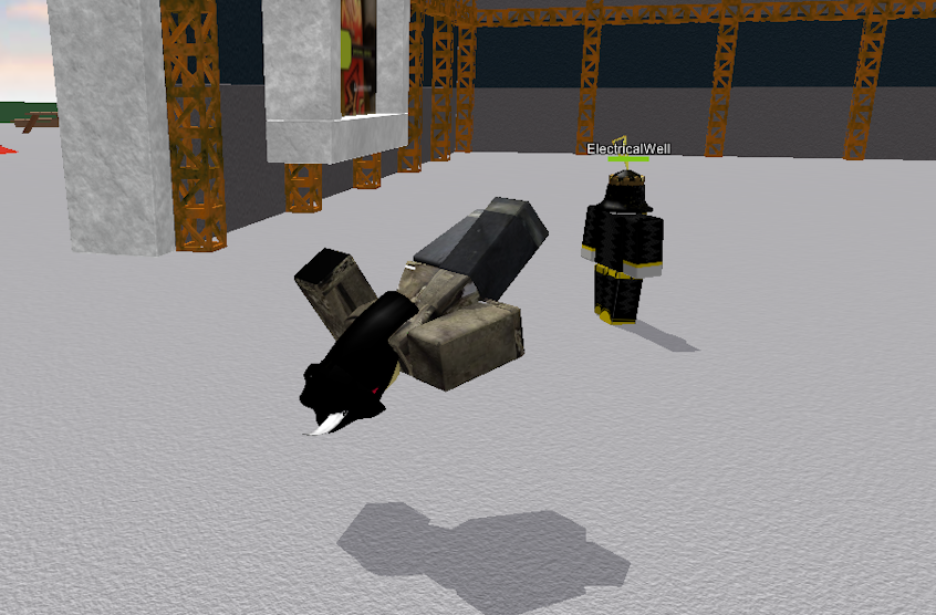 ElectricalWell beside Respyte doing a backflip.